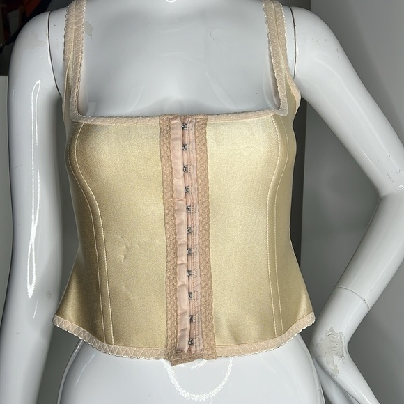 Pink Corset 30 Sz Small Chest 33” Waist 27” length 17” Hook & Eye Vintage Corset - Picture 2 of 12
